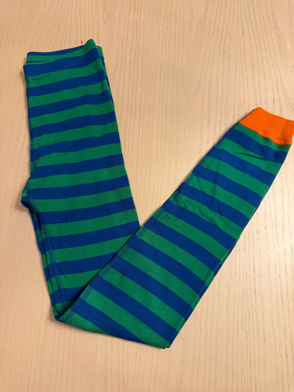 Hanna Anderson striped green blue orange pajama pants lounge youth 12 150 cm